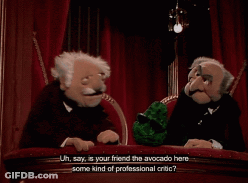 Two Muppets Talking About Avocado Critic GIF