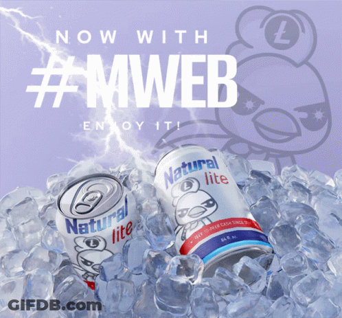 Two Natural Lite Cans On Ice Purple Background GIF