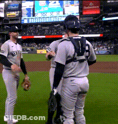 Two New York Baseball Players GIF