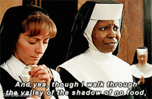 Two Nuns Praying Valley Of The Shadow Of No Food GIF