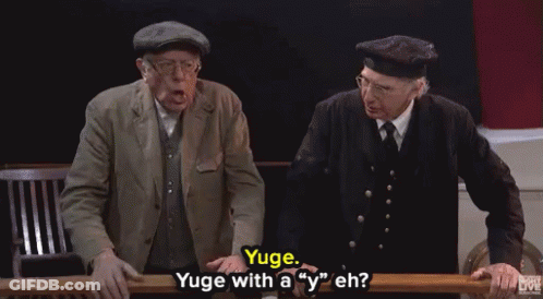 Two Old Men Saying Yuge GIF