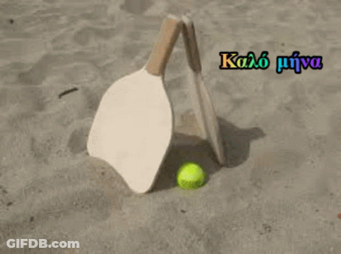Two Paddle Rackets And Tennis Ball GIF