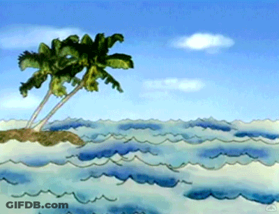 Two Palm Trees In The Ocean GIF