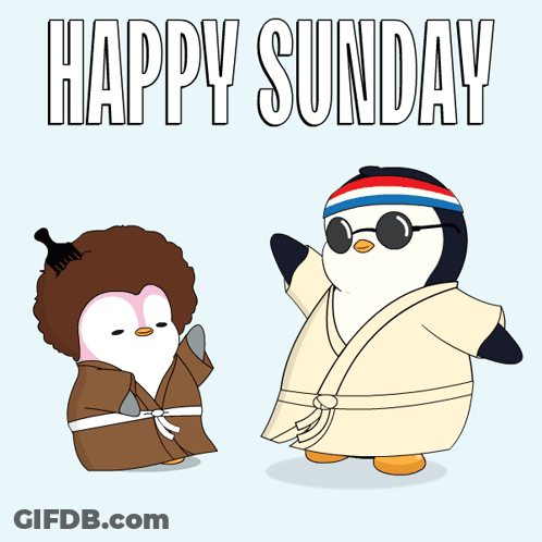 Two Penguins Happy Sunday GIF