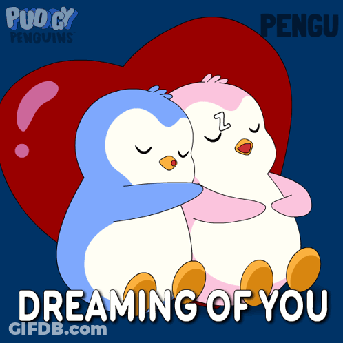 Two Penguins Hugging Dreaming Of You GIF