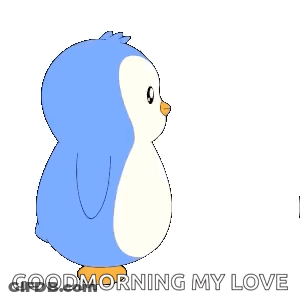 Two Penguins Hugging With Good Morning My Love GIF
