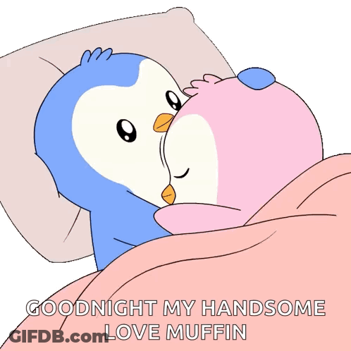 Two Penguins Hugging Goodnight My Handsome Love Muffin GIF
