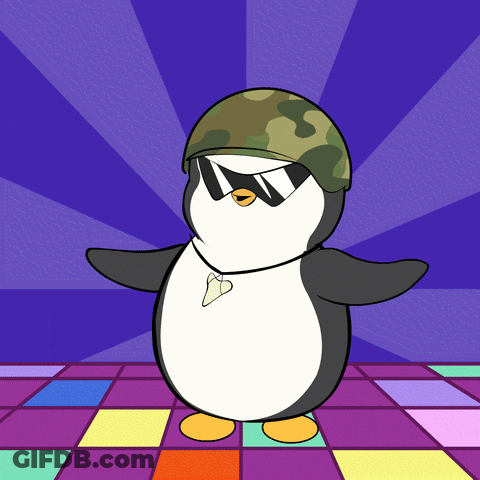 Two Penguins Hugging Named Pengu GIF