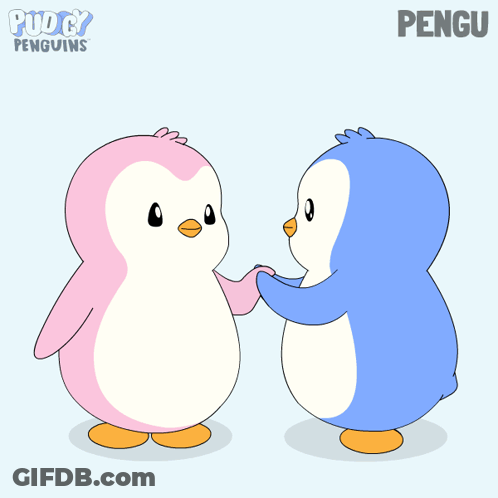 Two Penguins Kissing Pengu GIF