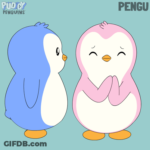 Two Penguins Kissing Pengu GIF