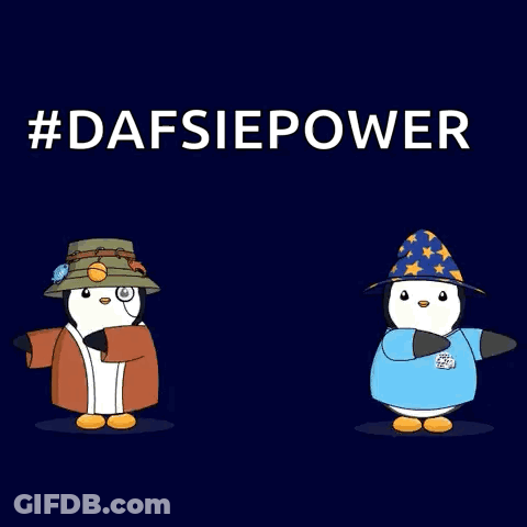 Two Penguins Next To Dafsiepower GIF