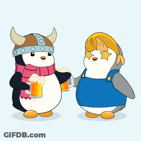 Two Penguins Next To Each Other GIF