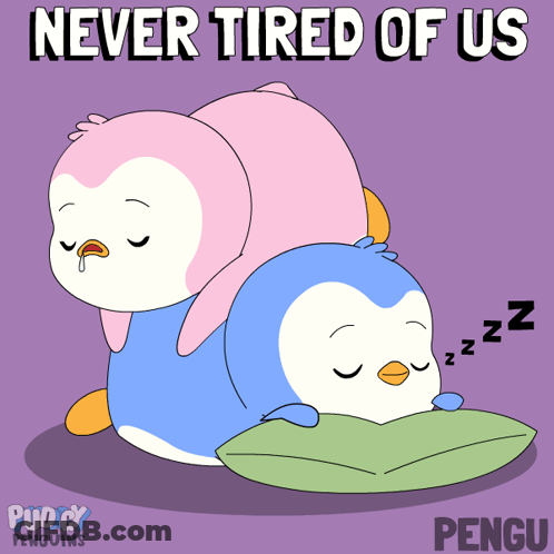 Two Penguins Saying Never Tired Of Us GIF