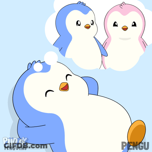 Two Penguins Saying Puddy Penguins GIF