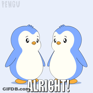 Two Penguins Standing Alright GIF