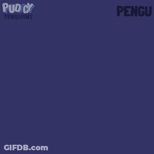 Two Penguins Standing In Front Of Heart With Word Pengu GIF
