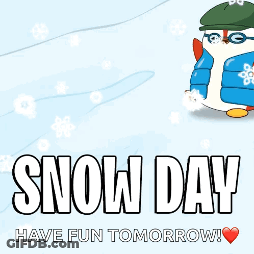 Two Penguins Standing In Snow GIF