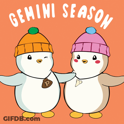 Two Penguins Standing Together Gemini Season GIF