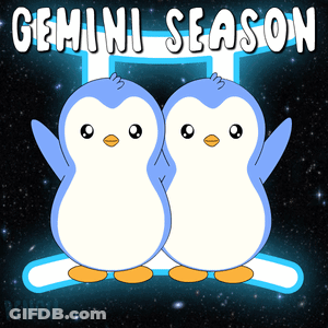 Two Penguins Standing Together Gemini Season GIF