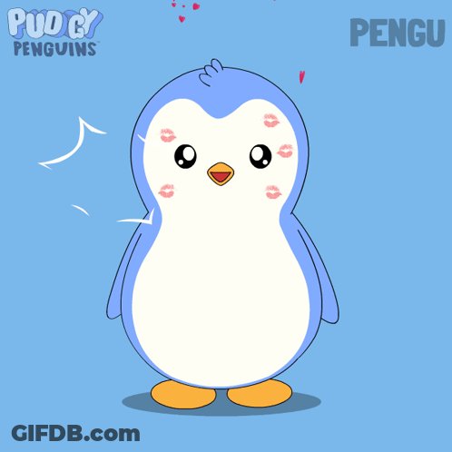 Two Penguins Standing Together Pengu GIF