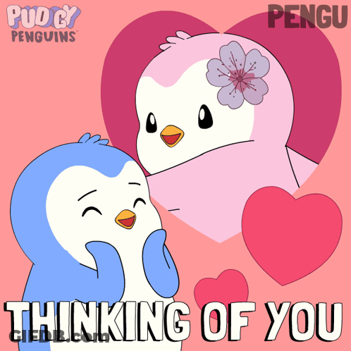 Two Penguins Thinking Of You GIF
