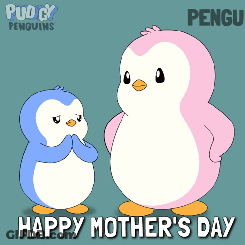 Two Penguins With Happy Mothers Day GIF