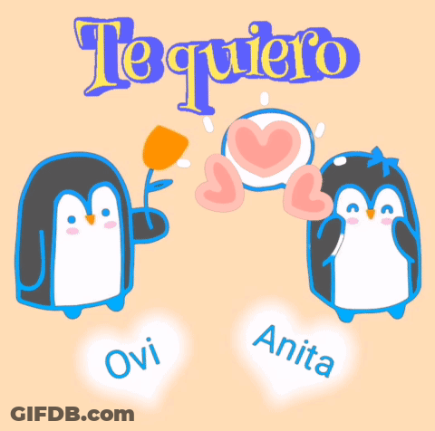 Two Penguins With Hearts Te Quiero GIF