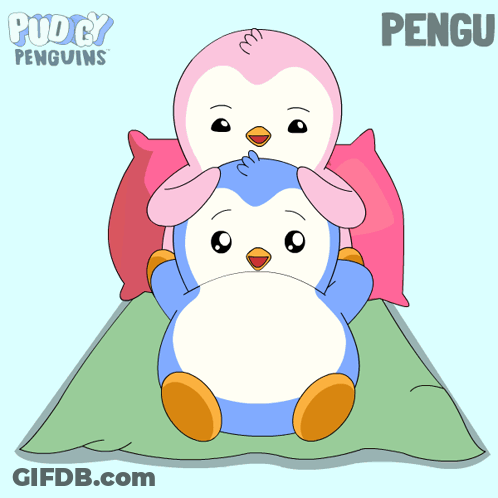Two Penguins With Name Pengu GIF
