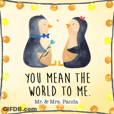 Two Penguins You Mean The World To Me GIF