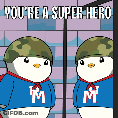 Two Penguins You're A Super Hero GIF