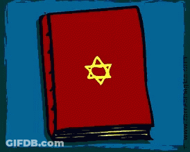 Two People Blowing Horns Open Book Yom Kippur Jatima Tova GIF