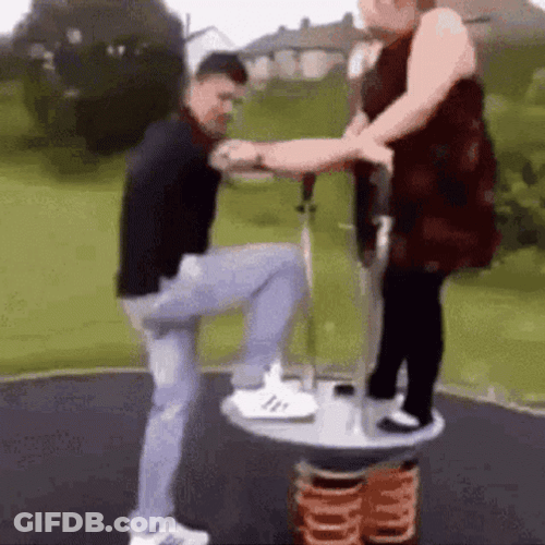 Two People Funny Falling GIF
