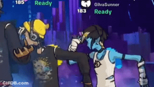 Two People High-Fiving In A Video Game GIF