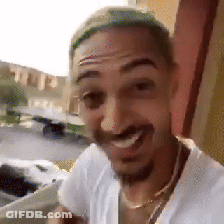 Two People Holding Hands Let Jump Off Ledge GIF