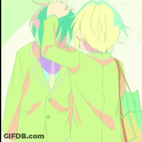 Two People In Green Suits GIF