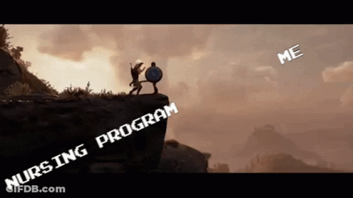 Two People On Cliff Nursing Program GIF