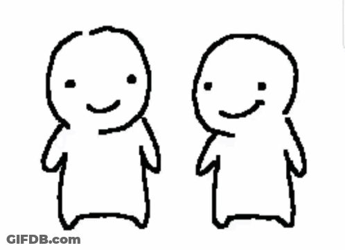Two People Red And White Faces GIF