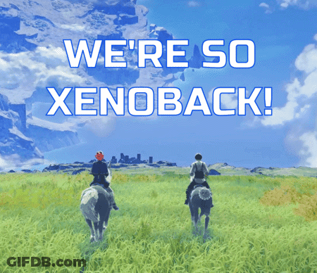 Two People Riding Horses Saying We're So Xenoback GIF