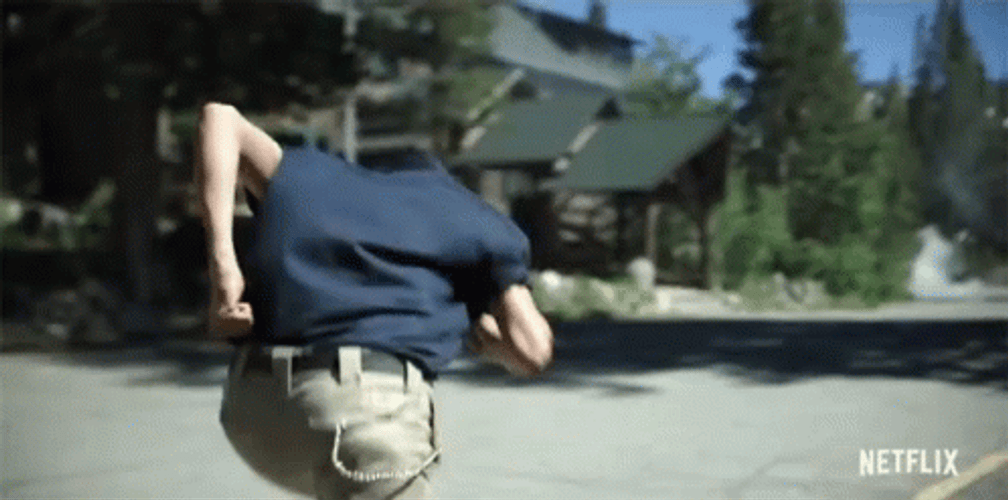 Two People Running Away GIF