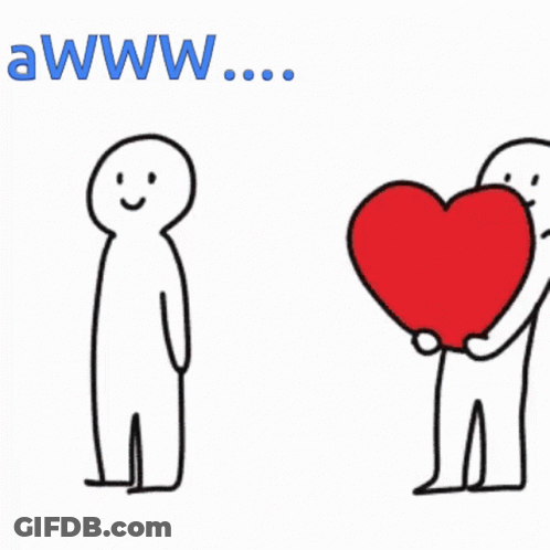 Two People Shaking Hands With Red Heart GIF