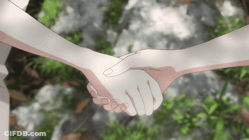 Two People Shaking Hands With Trees GIF