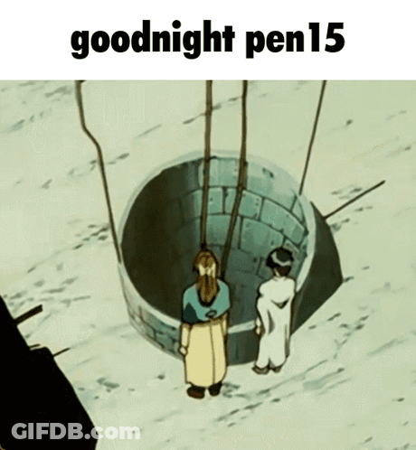 Two People Standing In Front Of Well Saying Goodnight Pen15 GIF