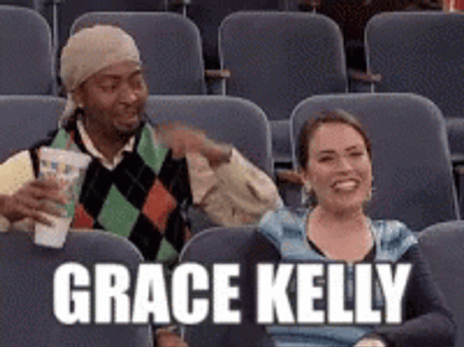 Two People Talking About Grace Kelly GIF