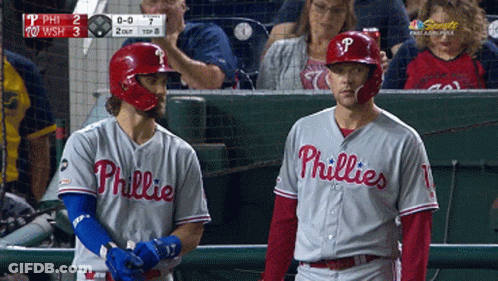 Two Phillies Baseball Players GIF