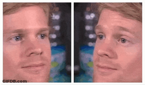 Two Pictures Of A Man 'S Face , One Of Which Is A Close Up Of His Face . GIF