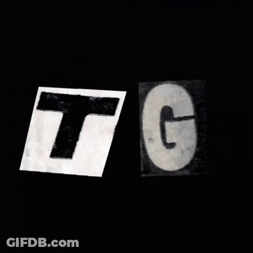 Two Pieces Of Paper With The Letters T And G On Them GIF