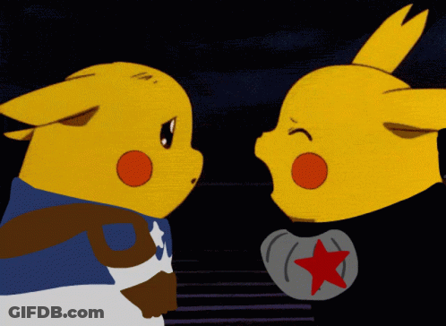 Two Pikachu Looking At Each Other GIF