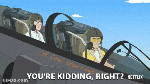 Two Pilots In Cockpit Saying You're Kidding Right GIF