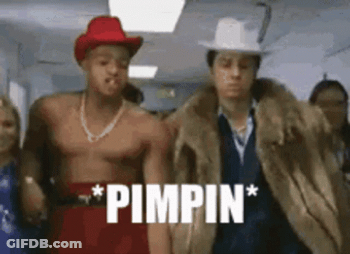 Two Pimp Guys Dancing With Crowd GIF
