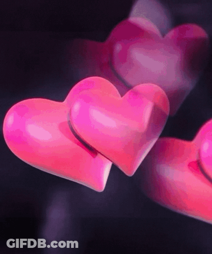 Two Pink Hearts Close Up GIF